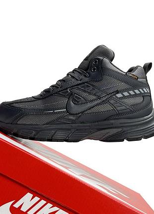 Чоловічі кросівки зимні nike initiator high fur cordura сірі шкіряні найк кордура ініціатор термо на хутрі в'єтнам