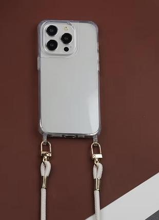 Чехол iphone 16 pro max прозорий з шнурком