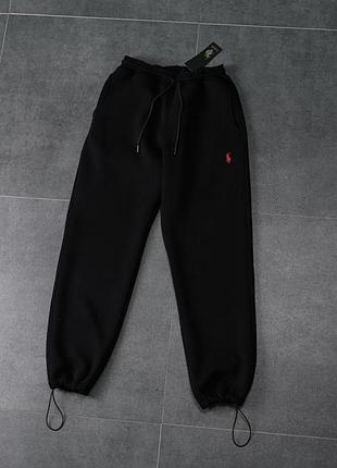 Чоловічі спортивні штани polo ralph lauren чорні штани ральф лорен на затяжках m (b)