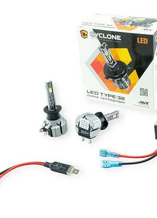 Автолампа led h1 12v type 32 15w 6000k 4800l радиатор cyclone