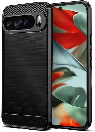 Чохол силіконовий carbon для google pixel 9, 9 pro (чорний)