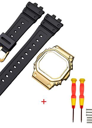 Ремешок + безель (рант) для casio g-shock gmw-b5000 black gd