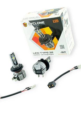 Автолампа led h7 12v type 32 15w 6000k 4800l радиатор cyclone