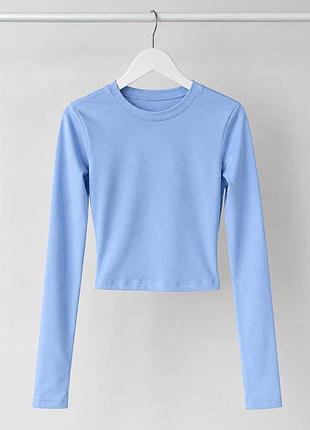 Жіночий лонгслів з довгим рукавом xs/s блакитний, новий