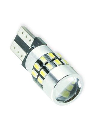 Автолампа світлодіодна бц 12-5 лазер. white 30 smd 3014 м'яка плата обманка драйвер лінза 360lm megalight