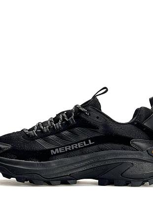 Чоловічі літні кросівки merrell moab speed 2 чорні тканинні підошва піна повсякденні для трекінгу туристичні меррелл моаб спід