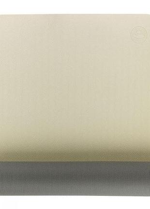 Килимок для йоги bodhi lotus pro 183x60x0.6 см пісочний/світло-сірий