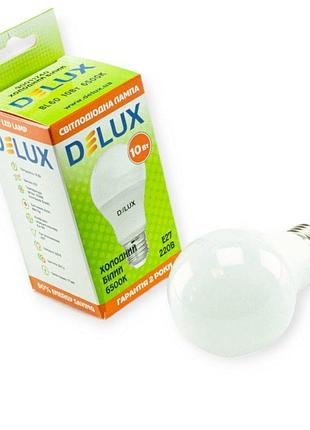 Лампа светодиодная 220v e27 10w a60 6500k delux megalight
