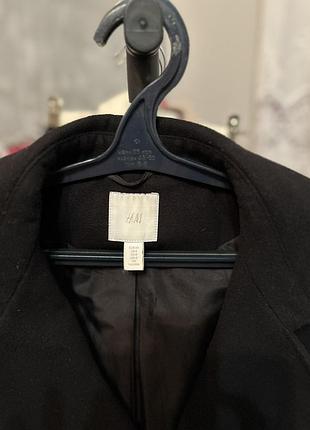 Чорне кашемірове пальто h&m 3