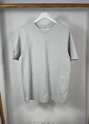 Uniqlo light gray heavy cotton красива базова футболка з якісного матеріалу розмір м