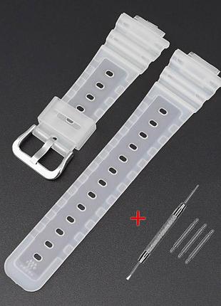 Ремінець для casio g-shock ga-2100/2110 translucent silver
