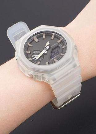 Ремешок для casio g-shock ga-2100/2110 translucent silver 4