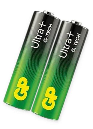 Батарейка aa щелочная 1.5v пальчик gp ultra g-tech alkaline 2шт пленка