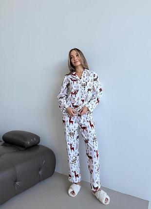 Домашня жіноча піжама cosy "норді"(сорочка+штани) new