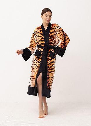 Кимоно женское из плюшевого велюра kimono soul of the tiger 18392 xl