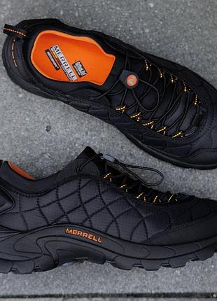 Чоловічі кросівки чорні merrell ice cap moc ii термо водонепроникні демісезонні мерел айс кап взуття топ якості осінь зима