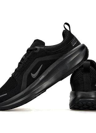 Мужские брендовые кроссовки nike winflo черные фирменные на лето уличные из сетки и текстиля очень легкие для парней найк винфло
