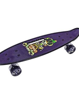 Пенни борд со светящимися колесами pu penny board scale sports universe скелет
