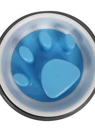 Годівниця для котів та собак із захистом від задухи paw perfect блакитна