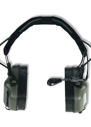 Навушники активні з гарнітурою earmor m32x plus, олива