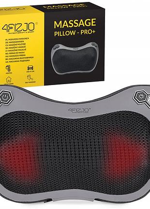 Подушка-масажер 4fizjo shiatsu pro+ black (p-5907739319159), для масажу м'язів і відновлення, для самомасажу та релаксації