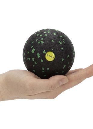 Масажний м'яч actiget epp 8 см act0096 black/green, для масажу м'язів і відновлення, для самомасажу та релаксації