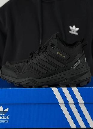 Мужские кроссовки на зиму adidas terrex fur gore tex черные адидас террекс на меху гор текс водонепроницаемые