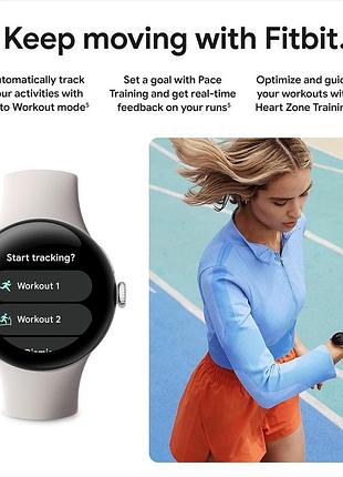 Смарт-годинник google pixel watch 2 polished silver case / porcelain active band (lte) 10