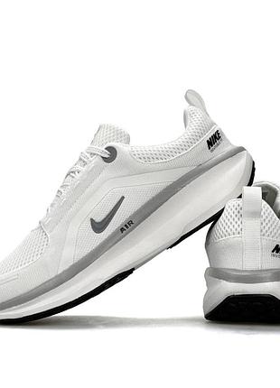 Мужские брендовые кроссовки nike winflo белые фирменные на лето уличные из сетки и текстиля очень легкие для парней найк винфло