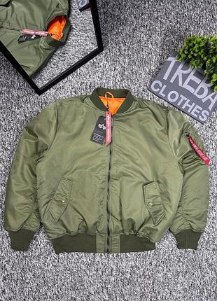 Бомбер двусторонний alpha industries ma-1 зеленый размер m,xl