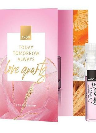 Avon парфюмерная вода tta love quartz для нее – открытка с пробный образец (0.6 мл)