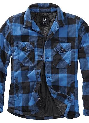 Мужская куртка рубашка в клетку brandit lumber jacket синяя клетчастая куртка-рубашка брендит оригинальная m