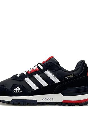 Мужские кроссовки черные adidas zx 750 повседневные из натуральной замши и кожи адидас классические на лето весну подошва из пены