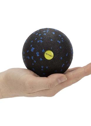 Масажний м'яч actiget epp 8 см act0095 black/blue, для масажу м'язів і відновлення, для самомасажу та релаксації