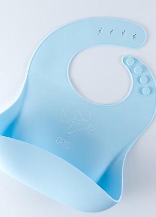 Слюнявчик силиконовый gipfel gp-0342 27х21 см голубой 4723467