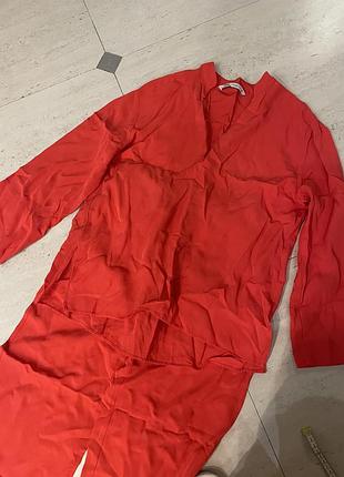 Костюм zara 100% відеозапис плотна шикарний червоний