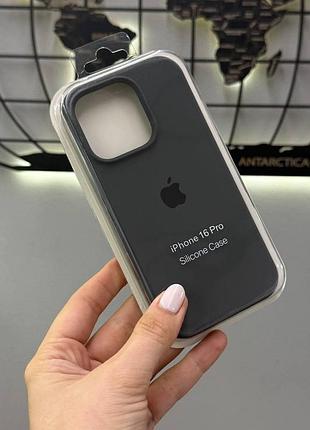 Чехол-бампер для телефона айфон 16 про,silicone case чехол с микрофиброй для iphone 16 pro (серый)
