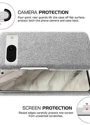 Тканинний чохол для google pixel 8a (світло-сірий) 4