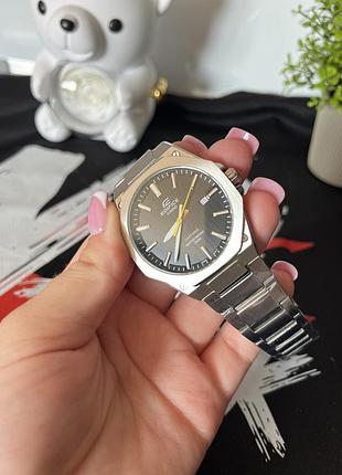 Casio edifice efr-s108 мужские кварцевые часы, черный циферблат, нержавеющая сталь, 50 м водозащита