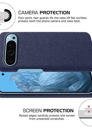 Тканевый чехол для google pixel 9, 9 pro (темно-синий) 5