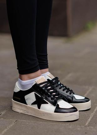 Golden goose ggdb stardan black white 4