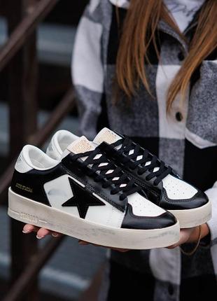 Golden goose ggdb stardan black white 5