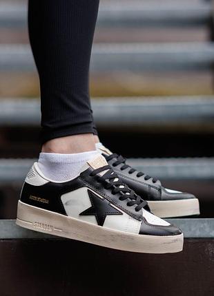 Golden goose ggdb stardan black white 7