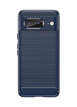 Чехол силиконовый carbon для google pixel 8 (темно-синий)