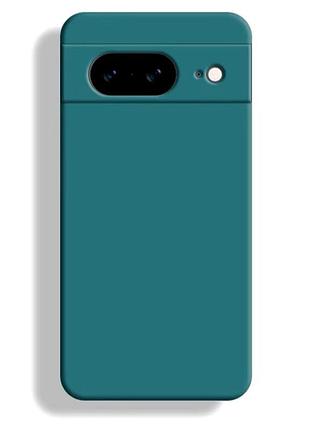 Силіконовий чохол для google pixel 8a (з мікрофіброю всередині) темно-зелений