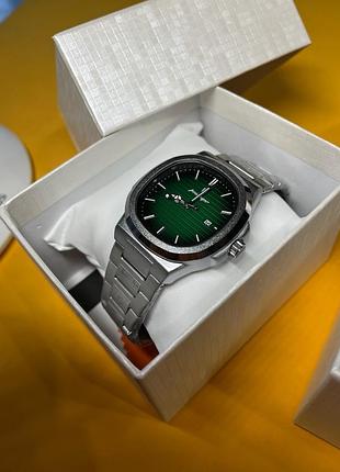 Чоловічий годинник poedagar nautilus silver/green — сріблястий корпус, зелений циферблат