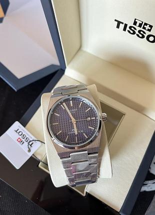 Годинник tissot prx powermatic 80 механічний автоматичний 40 мм, синій, сталевий браслет