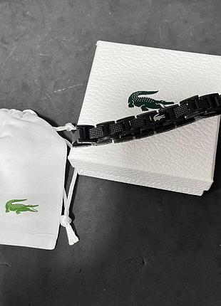 Чоловічий браслет lacoste — чорна нержавіюча сталь 316l, регульований розмір