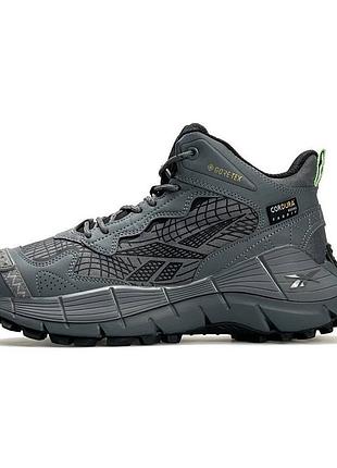 Мужские кроссовки на зиму reebok zig kinetica 2.5 edge gore tex cordura серые термо рибок на меху гортекс водостойкие