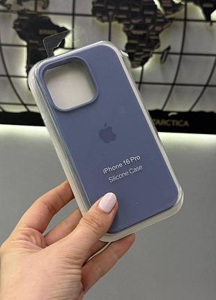 Чехол-бампер для телефона айфон 16 про,silicone case чехол с микрофиброй для iphone 16 pro (синий)